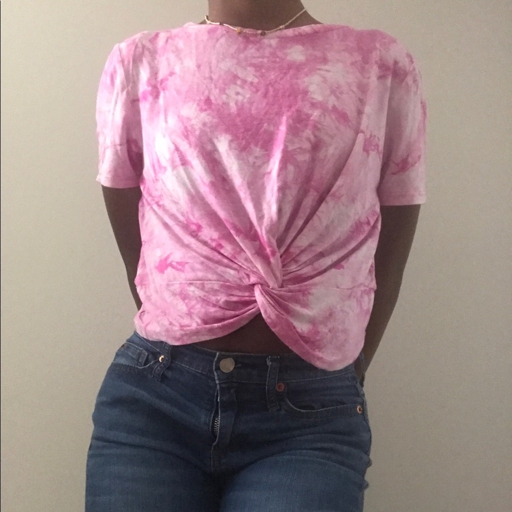 Pink tie-dyed shirt
